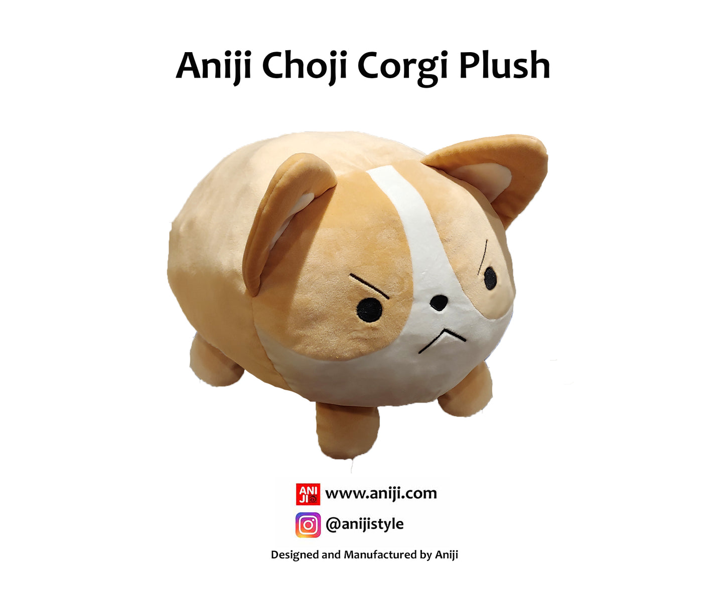 Angry Corgi Plush, Soft, 13.5"