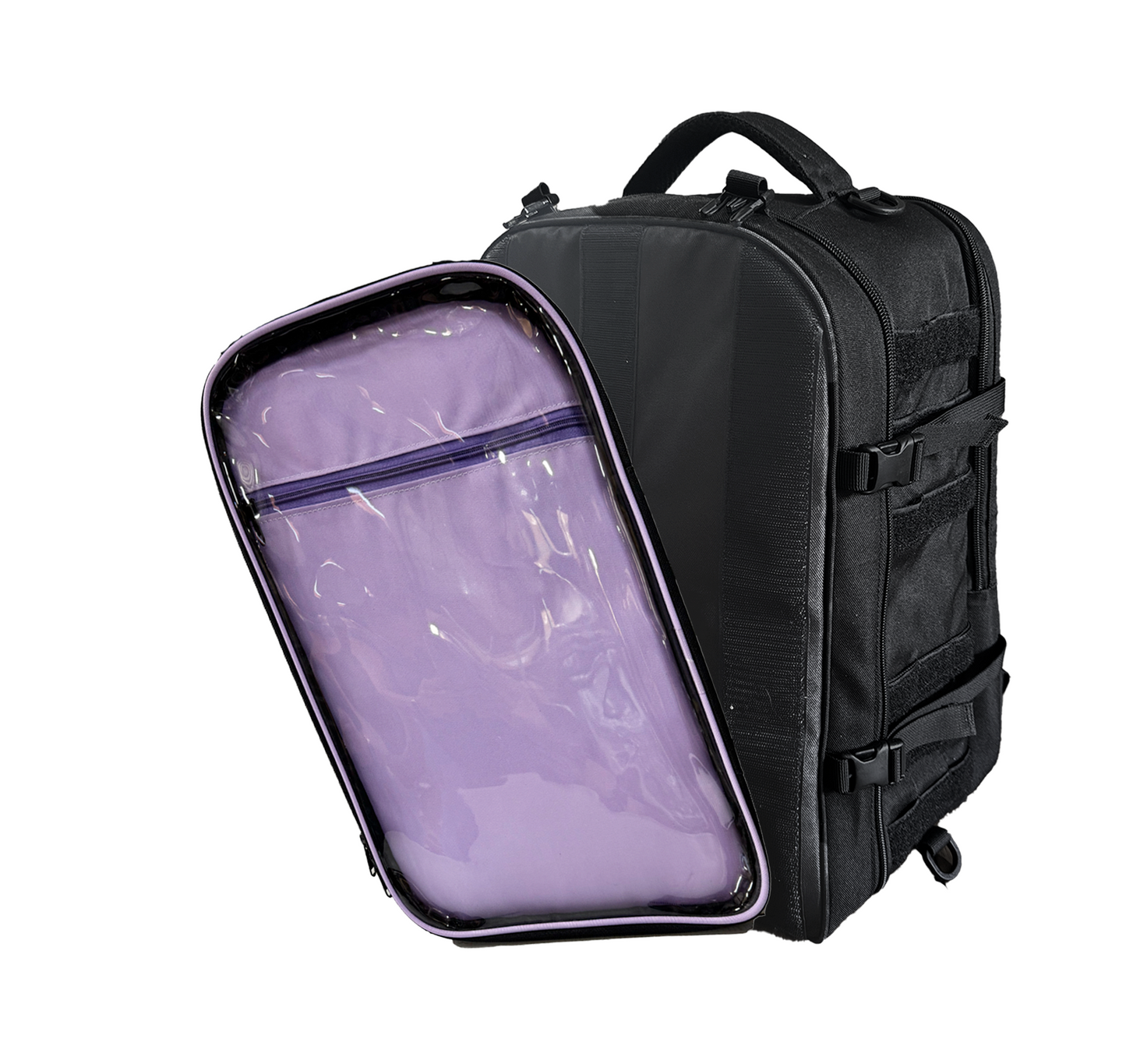 Virgil Ita Backpack, Black and Lavendar Purple