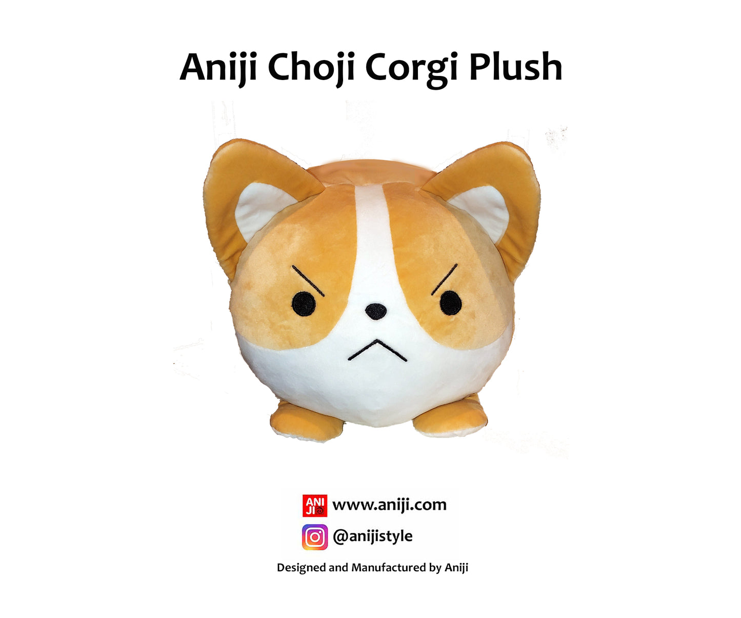 Angry Corgi Plush, Soft, 13.5"